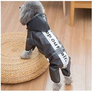 Full Body Dog Raincoat Hood Four Legs Waterproof Rain Jacket Small Pet Apparel